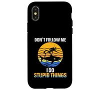 Funny Scuba Diver Don't Follow Me I Do Stupid Things Shark Case for iPhone X/XS