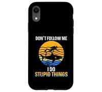 Funny Scuba Diver Don't Follow Me I Do Stupid Things Shark Case for iPhone XR