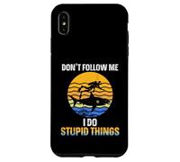 Funny Scuba Diver Don't Follow Me I Do Stupid Things Shark Case for iPhone XS Max