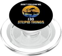Funny Scuba Diver Don't Follow Me I Do Stupid Things Shark PopSockets PopGrip for MagSafe