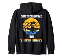 Funny Scuba Diver Don't Follow Me I Do Stupid Things Shark Zip Hoodie