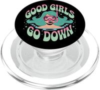 Funny Scuba Diving Ocean Diver Good Girls Go Down Dive Team PopSockets PopGrip for MagSafe