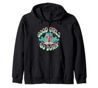 Funny Scuba Diving Ocean Diver Good Girls Go Down Dive Team Zip Hoodie