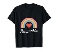 Funny Se Amable Rainbow Heart Saying Minimalist T-Shirt