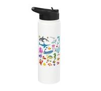 Funny Sea Animals Kids Children Ocean Creatures Clownfish Stainless Steel Insulated Water Bottle