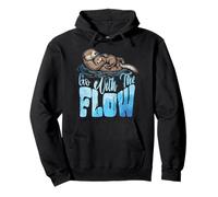 Funny Sea Otter Go with the Flow Cute Animal Lover Gift Pullover Hoodie