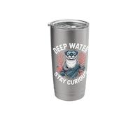 Funny Sea Otter with Goggles Deep Water Stay Curious Stainless Steel Insulated Tumbler