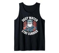 Funny Sea Otter with Goggles Deep Water Stay Curious Tank Top
