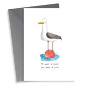 Funny Seagull Anniversary Card/Valentines Day Card - Avril Lavigne - He Was A Buoy She Was A Gull