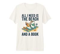 Funny Seagull Beach Reading Book All I Need is THE Beach Premium T-Shirt