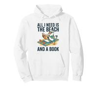 Funny Seagull Beach Reading Book ALL I NEED IS THE BEACH Pullover Hoodie