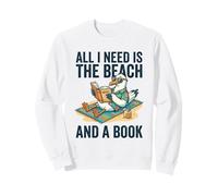 Funny Seagull Beach Reading Book ALL I NEED IS THE BEACH Sweatshirt