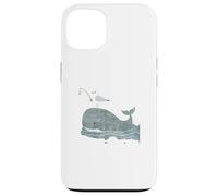 Funny Seagull Fishing on Whale - Nordic Ocean Art Case for iPhone 13
