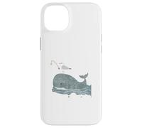 Funny Seagull Fishing on Whale - Nordic Ocean Art Case for iPhone 14 Plus