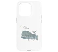 Funny Seagull Fishing on Whale - Nordic Ocean Art Case for iPhone 15 Pro