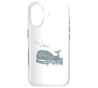 Funny Seagull Fishing on Whale - Nordic Ocean Art Case for iPhone 17