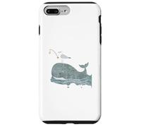 Funny Seagull Fishing on Whale - Nordic Ocean Art Case for iPhone 7 Plus/8 Plus