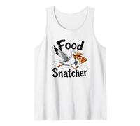 Funny Seagull Food Snatcher Pizza Bird Graphic Food Thief Tank Top