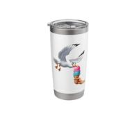 Funny Seagull Stealing Summer Beach Ice Cream Stainless Steel Insulated Tumbler