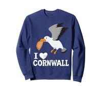 Funny Seagull With A Cornish Pasty I Love Cornwall Sweatshirt