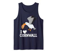 Funny Seagull With A Cornish Pasty I Love Cornwall Tank Top