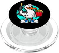 Funny Seagull with French Fries Sneakers Beach Bird Lover PopSockets PopGrip for MagSafe