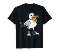 Funny Seagull with French Fries Sneakers Beach Bird Lover T-Shirt