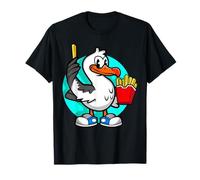 Funny Seagull with French Fries Sneakers Beach Bird Lover T-Shirt