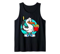 Funny Seagull with French Fries Sneakers Beach Bird Lover Tank Top