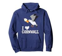 Funny Seagull With Ice Cream I Love Cornwall Pullover Hoodie