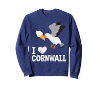 Funny Seagull With Ice Cream I Love Cornwall Sweatshirt
