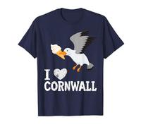 Funny Seagull With Ice Cream I Love Cornwall T-Shirt