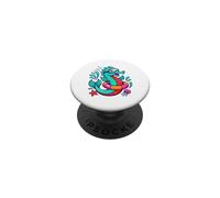 Funny Seahorse with Swim Ring and Diving Goggles PopSockets Adhesive PopGrip