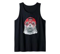 Funny Seal with Red Sunglasses Playful Marine Life Tank Top
