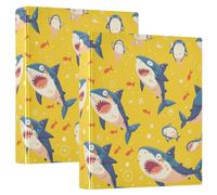Funny Seamless Saffron Shark Binder 3.8cm 3 Rings For Notebooks With Pocket 1/2 Pack Various Binder 200 Sheets