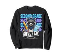 Funny Second Grade Feral Raccoon Here I Am Back to School Sweatshirt