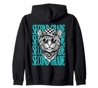 Funny Second Grade Teacher Feral Cat Back to School Students Zip Hoodie