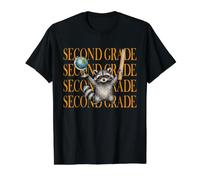 Funny Second Grade Teacher Feral Raccoon Back to School Value Graphic T-Shirt, Men, Black, M