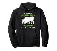 Funny Second Hand Vegetarian Cows Eat Grass I Eat Cow Humor Pullover Hoodie