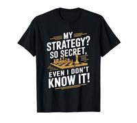 Funny Secret Chess Strategy Value Graphic T-Shirt, Men, Black, S