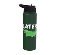 Funny See You Gator Pun Alligator Fan Crocodile Lover Stainless Steel Insulated Water Bottle