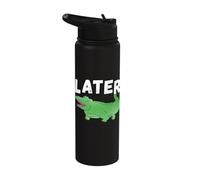 Funny See You Gator Pun Alligator Fan Crocodile Lover Stainless Steel Insulated Water Bottle