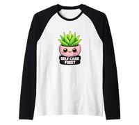 Funny Self Care First Aloe Vera Kawaii Plant Lover Raglan Baseball Tee
