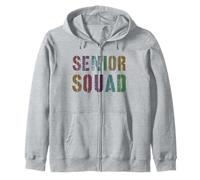 Funny SENIOR SQUAD Graduated Status Yearbook Girl Autographs Zip Hoodie