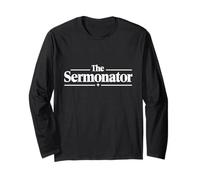 Funny Sermonator Jesus Preacher Humor for Pastors Long Sleeve T-Shirt