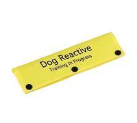 Funny Service Dog Leash Sleeve Dog Reactive Training in Progress Dog Leash Wrap with Alert Hanging ID Patch (Reactive Training-YE Sleeve)
