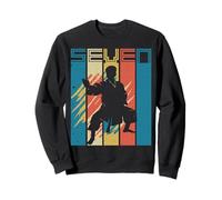Funny Seven Retro Karate Silhouette Martial Arts Fighter Sweatshirt