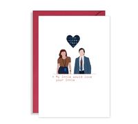 Funny Severance Birthday/Anniversary Card - ‘My Innie Would Love Your Innie’ - Sci-Fi TV Show Anniversary or Birthday Card for Severance Fans - A5, Blank Inside, Red Envelope