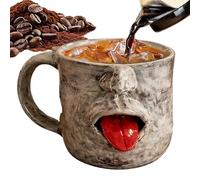- Funny Shaking Tongue Drinkware with a Movable | Resin Water Mug with Handle | Funny and Quirky Tongue Out for Women Men Tea Coffee Drink Hot Chocolate Cafe
