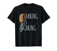 Funny Sharing is Caring Upside Down Pineapple Swinger T-Shirt